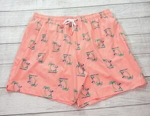 Life is Good Mens Jake Golf Palm Trees Board Shorts Swim Trunks Pink Size XL